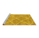 Sideview of Machine Washable Abstract Yellow Modern Rug, wshabs1798yw