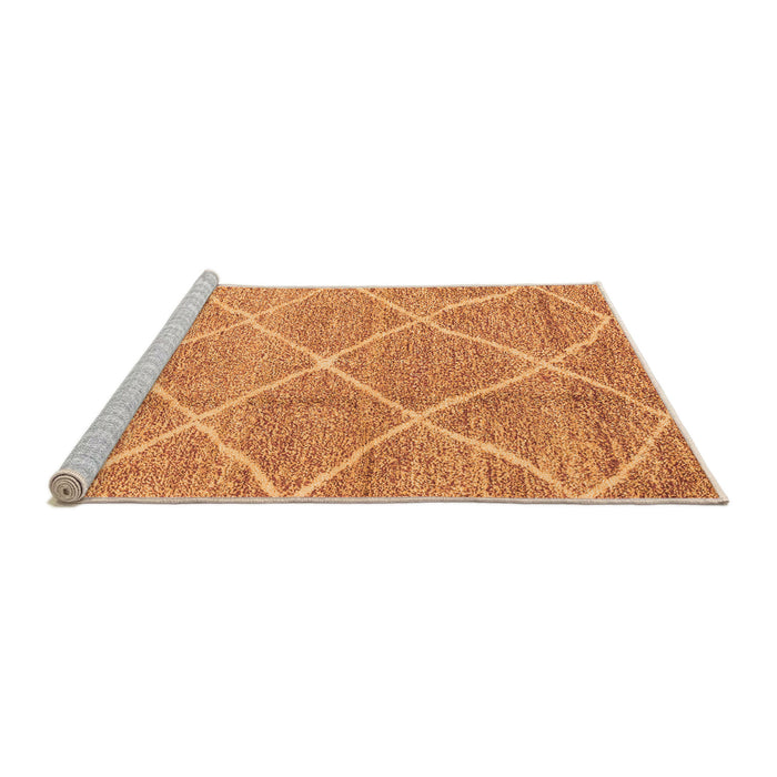 Sideview of Machine Washable Abstract Orange Modern Area Rugs, wshabs1798org