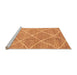 Sideview of Machine Washable Abstract Orange Modern Area Rugs, wshabs1798org