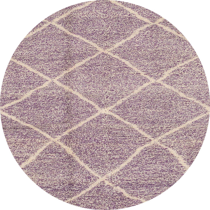 Round Abstract Rose Purple Modern Rug, abs1798