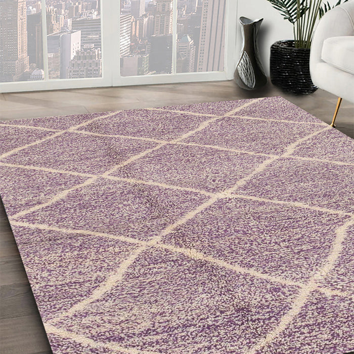 Machine Washable Abstract Rose Dust Purple Rug in a Family Room, wshabs1798