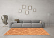 Machine Washable Abstract Orange Modern Area Rugs in a Living Room, wshabs1798org