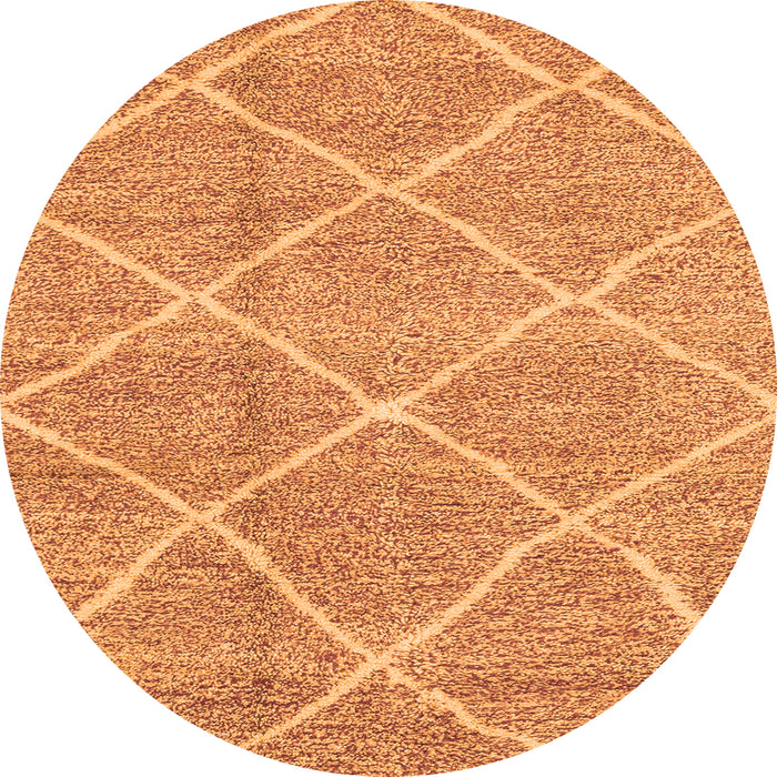 Round Abstract Orange Modern Rug, abs1798org