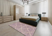 Machine Washable Abstract Rose Dust Purple Rug in a Bedroom, wshabs1798