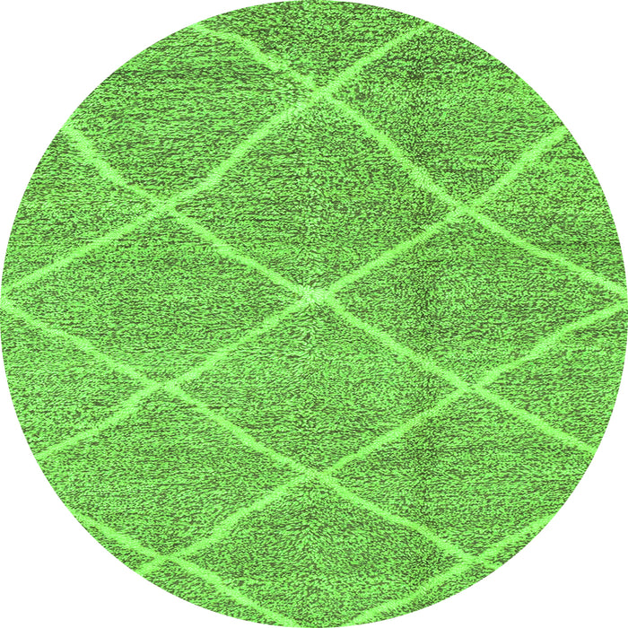 Round Abstract Green Modern Rug, abs1798grn