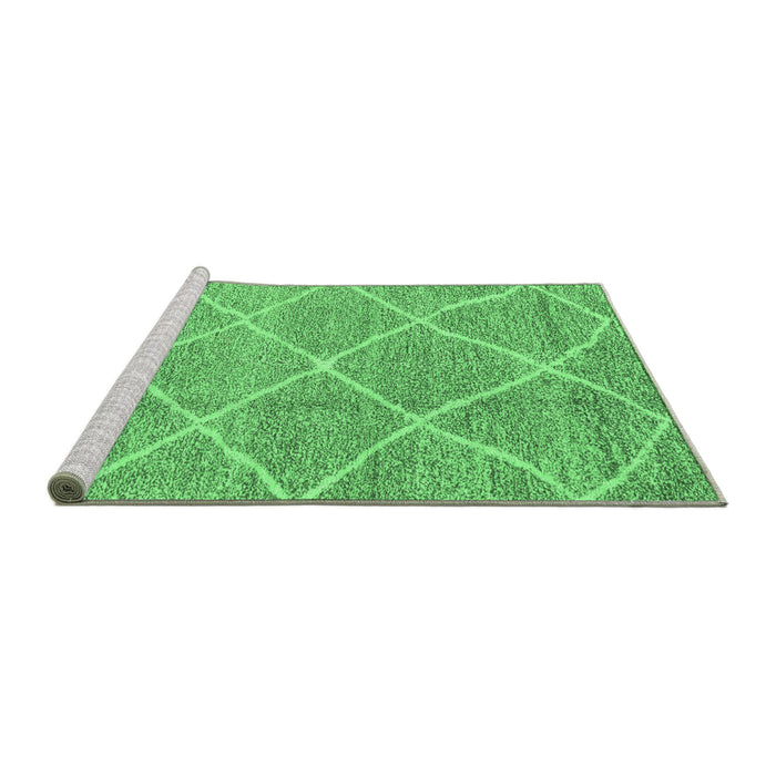Sideview of Machine Washable Abstract Emerald Green Modern Area Rugs, wshabs1798emgrn