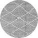 Round Abstract Gray Modern Rug, abs1798gry