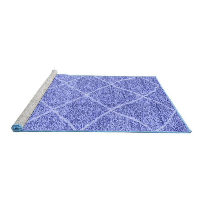 Sideview of Machine Washable Abstract Blue Modern Rug, wshabs1798blu
