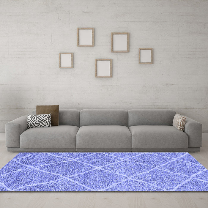 Machine Washable Abstract Blue Modern Rug in a Living Room, wshabs1798blu