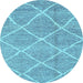 Round Abstract Light Blue Modern Rug, abs1798lblu