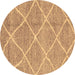 Round Abstract Brown Modern Rug, abs1798brn