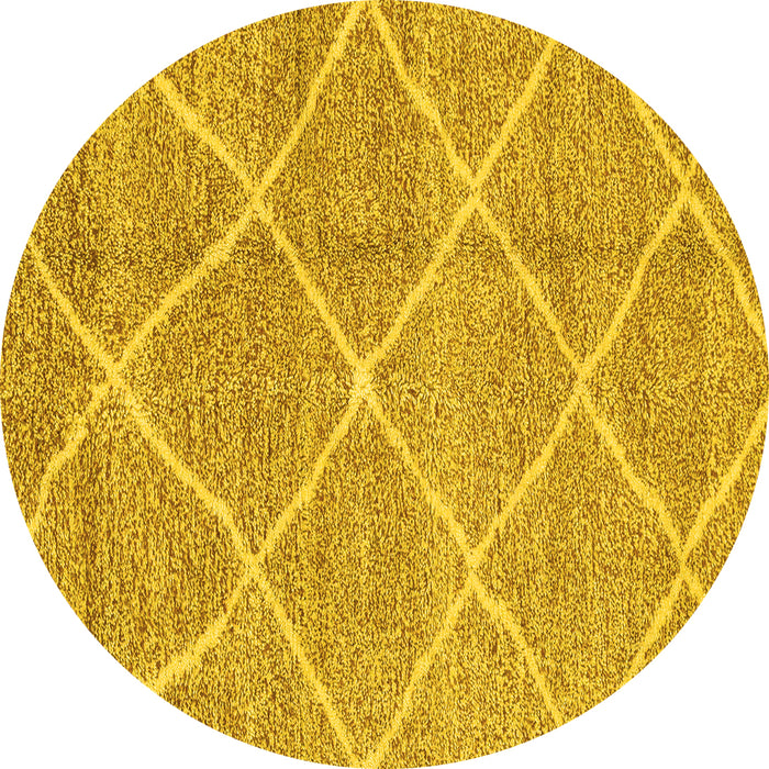 Round Abstract Yellow Modern Rug, abs1798yw