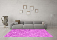 Machine Washable Abstract Pink Modern Rug, wshabs1798pnk