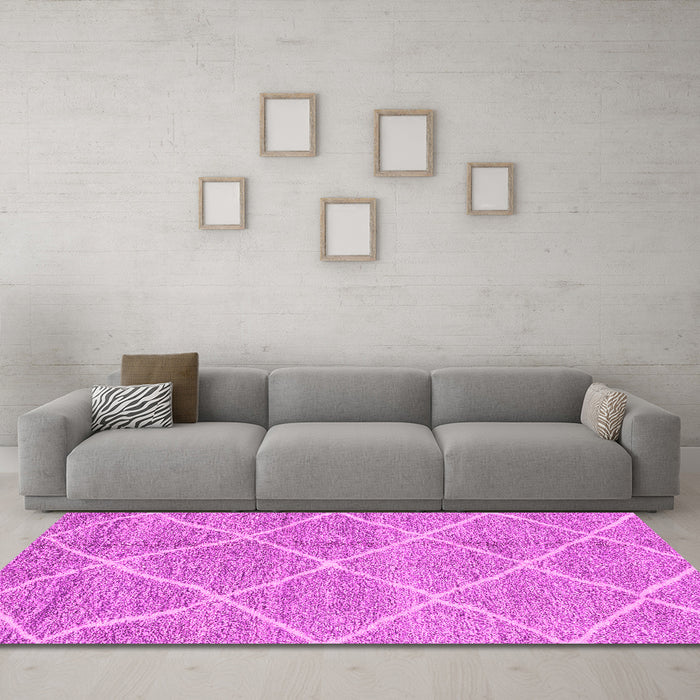 Machine Washable Abstract Pink Modern Rug in a Living Room, wshabs1798pnk