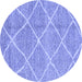 Round Machine Washable Abstract Blue Modern Rug, wshabs1798blu