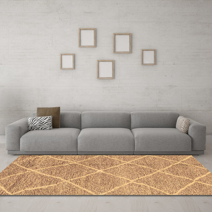 Machine Washable Abstract Brown Modern Rug in a Living Room,, wshabs1798brn