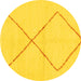 Round Solid Yellow Modern Rug, abs1799yw