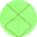 Round Solid Green Modern Rug, abs1799grn