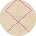 Round Abstract Pastel Orange Solid Rug, abs1799