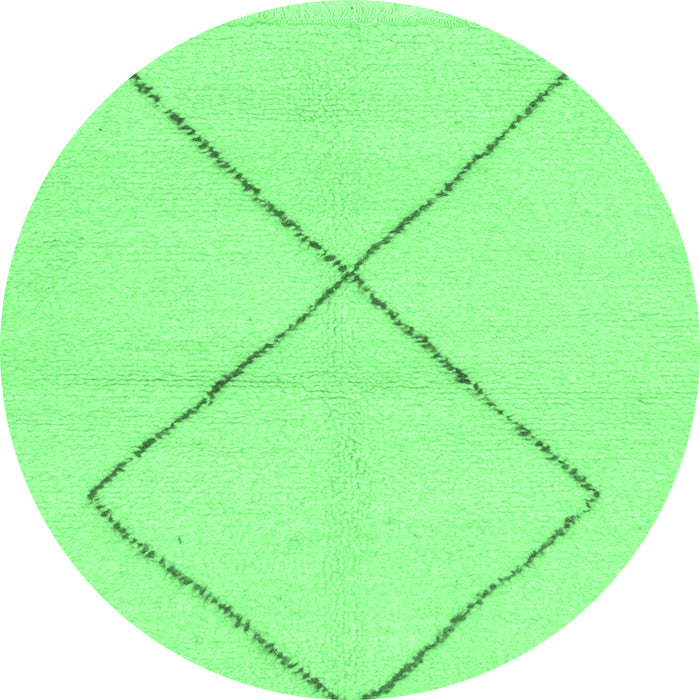 Round Solid Emerald Green Modern Rug, abs1799emgrn