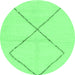 Round Solid Emerald Green Modern Rug, abs1799emgrn