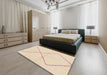 Abstract Pastel Orange Solid Rug in a Bedroom, abs1799