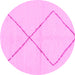 Round Solid Pink Modern Rug, abs1799pnk