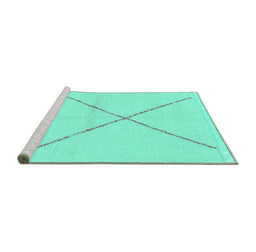Sideview of Machine Washable Solid Turquoise Modern Area Rugs, wshabs1799turq