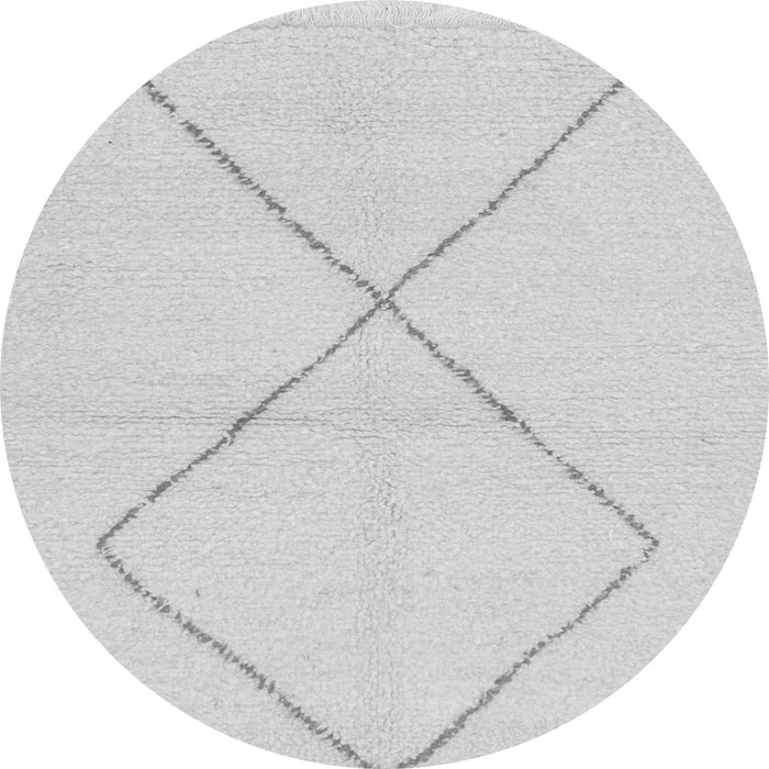 Round Machine Washable Solid Gray Modern Rug, wshabs1799gry