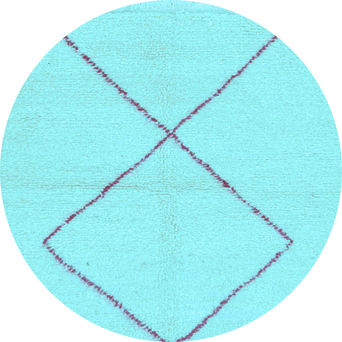 Round Solid Light Blue Modern Rug, abs1799lblu
