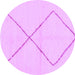 Round Solid Purple Modern Rug, abs1799pur