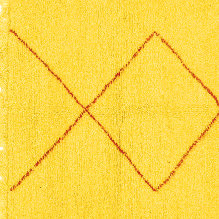 Square Machine Washable Solid Yellow Modern Rug, wshabs1799yw