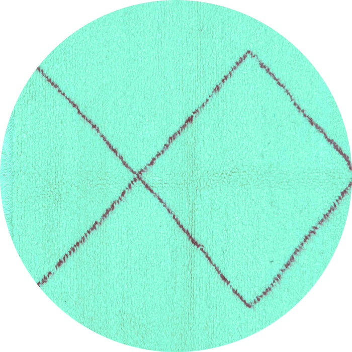 Round Solid Turquoise Modern Rug, abs1799turq