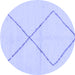 Round Solid Blue Modern Rug, abs1799blu