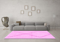 Machine Washable Solid Pink Modern Rug, wshabs1799pnk