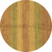 Round Abstract Brown Modern Rug, abs179brn