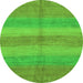 Round Abstract Green Modern Rug, abs179grn