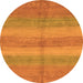 Round Machine Washable Abstract Orange Modern Area Rugs, wshabs179org