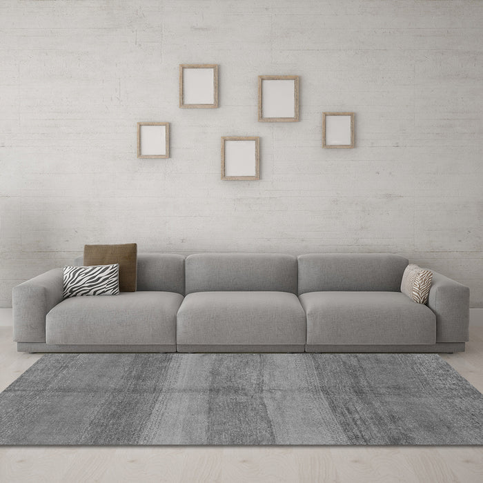 Machine Washable Abstract Gray Modern Rug in a Living Room,, wshabs179gry