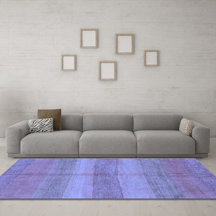 Machine Washable Abstract Blue Modern Rug in a Living Room, wshabs179blu