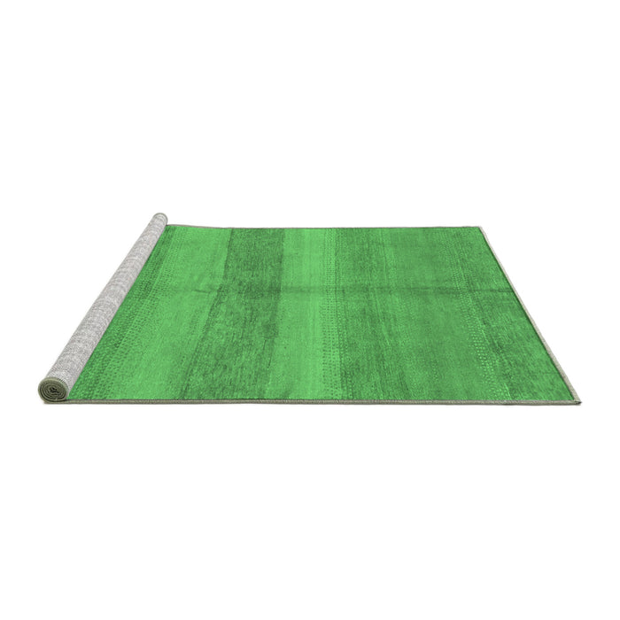 Sideview of Machine Washable Abstract Emerald Green Modern Area Rugs, wshabs179emgrn