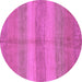 Round Abstract Purple Modern Rug, abs179pur