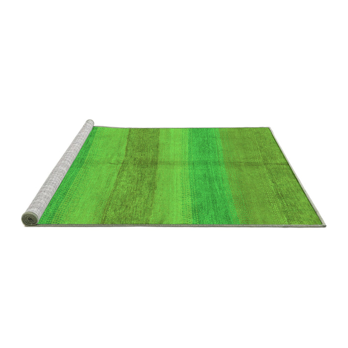 Sideview of Machine Washable Abstract Green Modern Area Rugs, wshabs179grn