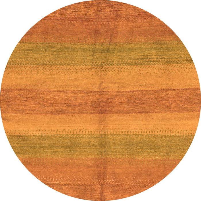 Round Abstract Orange Modern Rug, abs179org