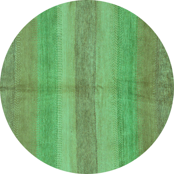 Round Abstract Turquoise Modern Rug, abs179turq