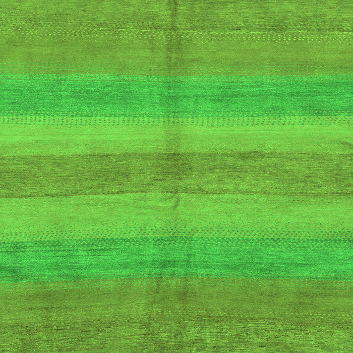 Square Machine Washable Abstract Green Modern Area Rugs, wshabs179grn