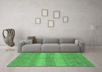 Machine Washable Abstract Emerald Green Modern Rug, wshabs179emgrn