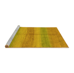 Sideview of Machine Washable Abstract Yellow Modern Rug, wshabs179yw