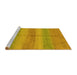 Sideview of Machine Washable Abstract Yellow Modern Rug, wshabs179yw