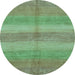 Round Abstract Light Blue Modern Rug, abs179lblu